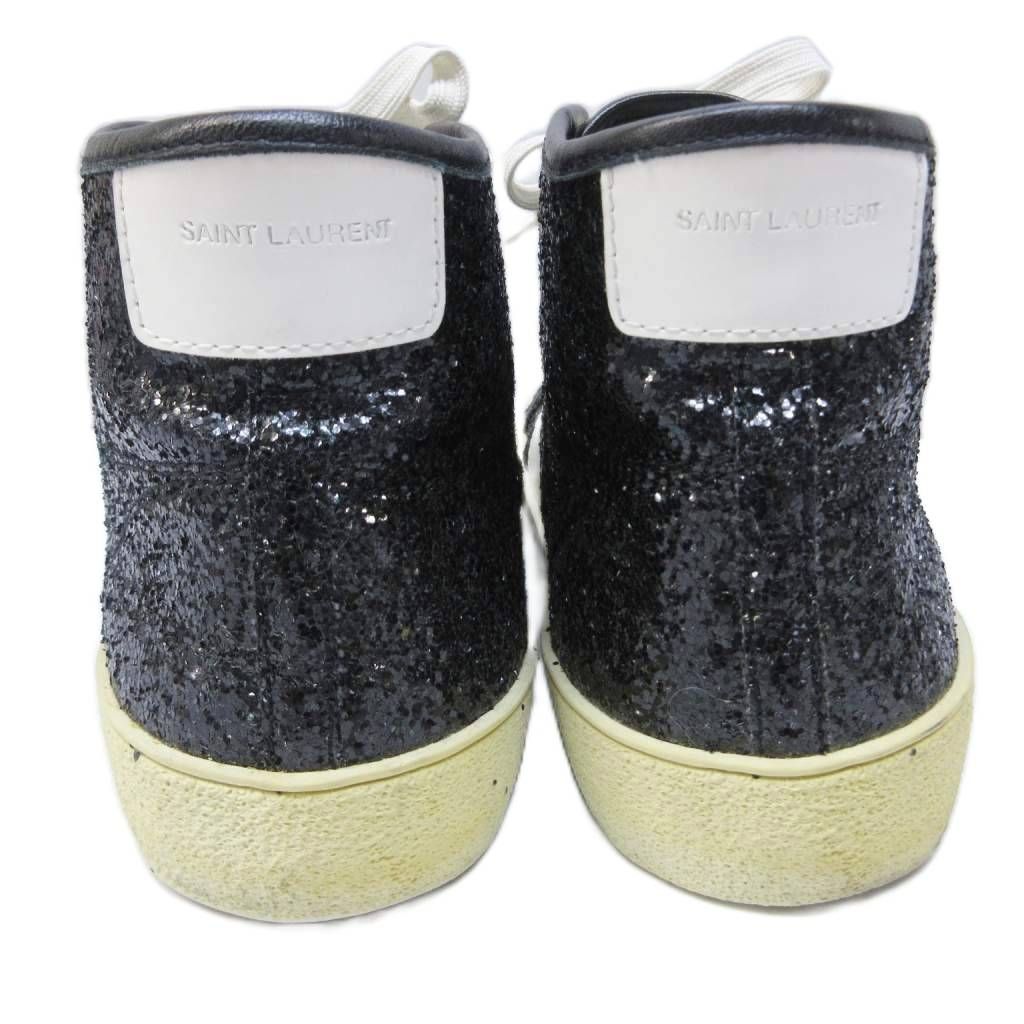 Saint Laurent Paris Eddie Era SL Glitter High Cut Sneakers Lame Contrast — view 3