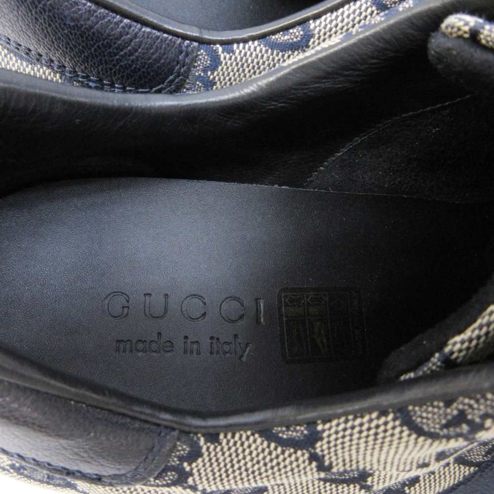 Gucci Sherry Line GG Canvas Sneakers Contrast Leather 42 Beige Navy — view 6