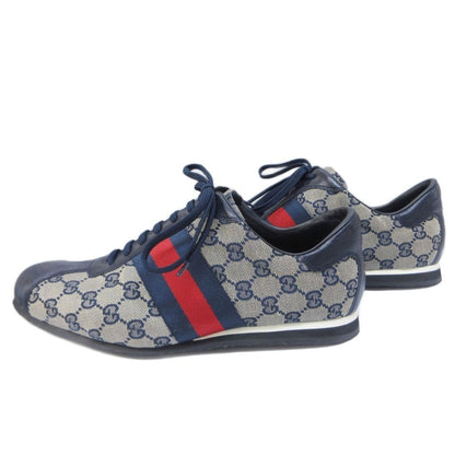 Gucci Sherry Line GG Canvas Sneakers Contrast Leather 42 Beige Navy — view 2