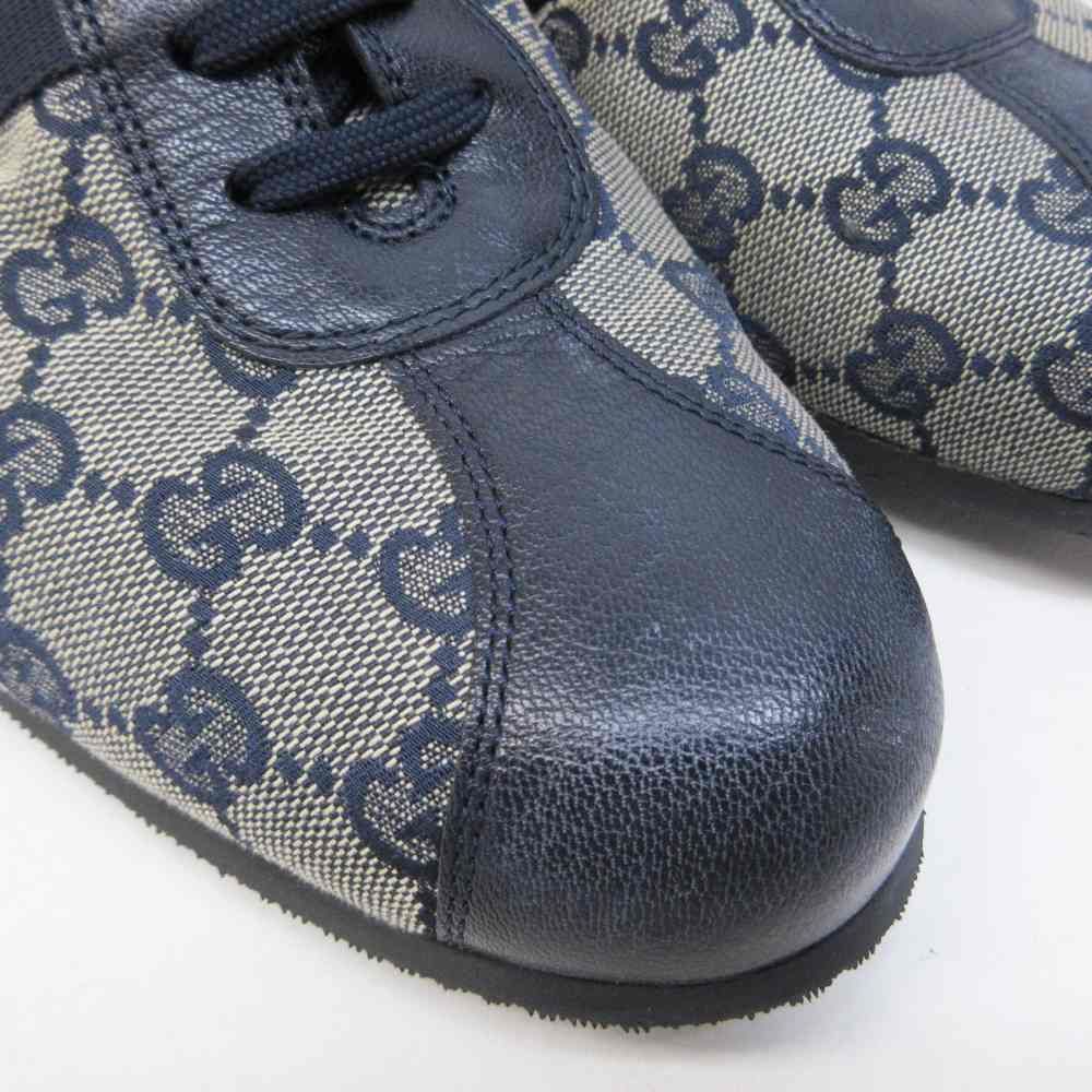 Gucci Sherry Line GG Canvas Sneakers Contrast Leather 42 Beige Navy — view 7