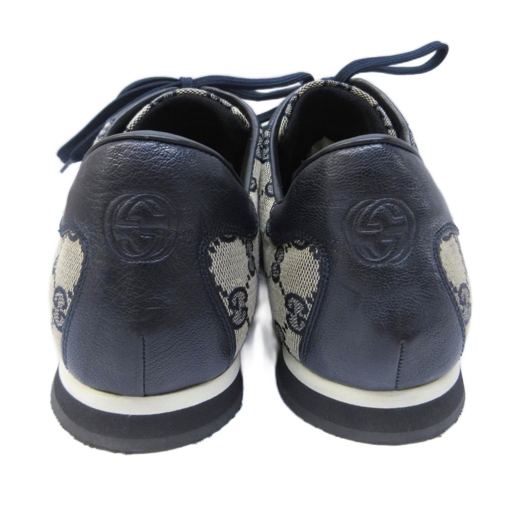 Gucci Sherry Line GG Canvas Sneakers Contrast Leather 42 Beige Navy — view 3