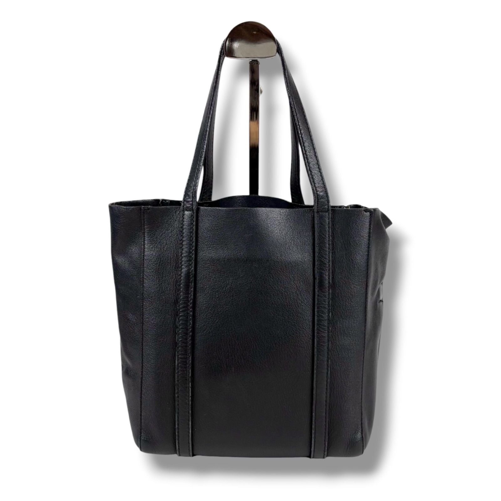 Balenciaga Everyday Tote XS Black Leather Logo Print — view 3