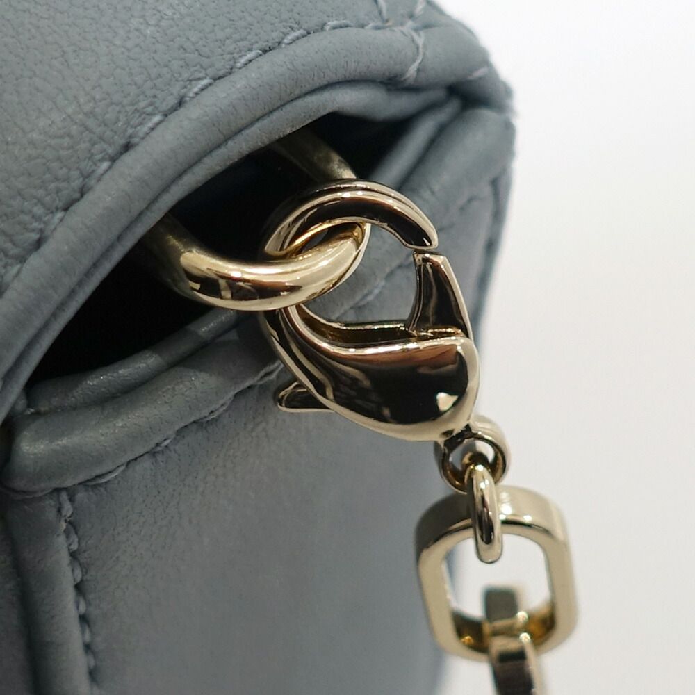 Dior My Cannage Shoulder Bag Leather Light Blue Gold — view 7