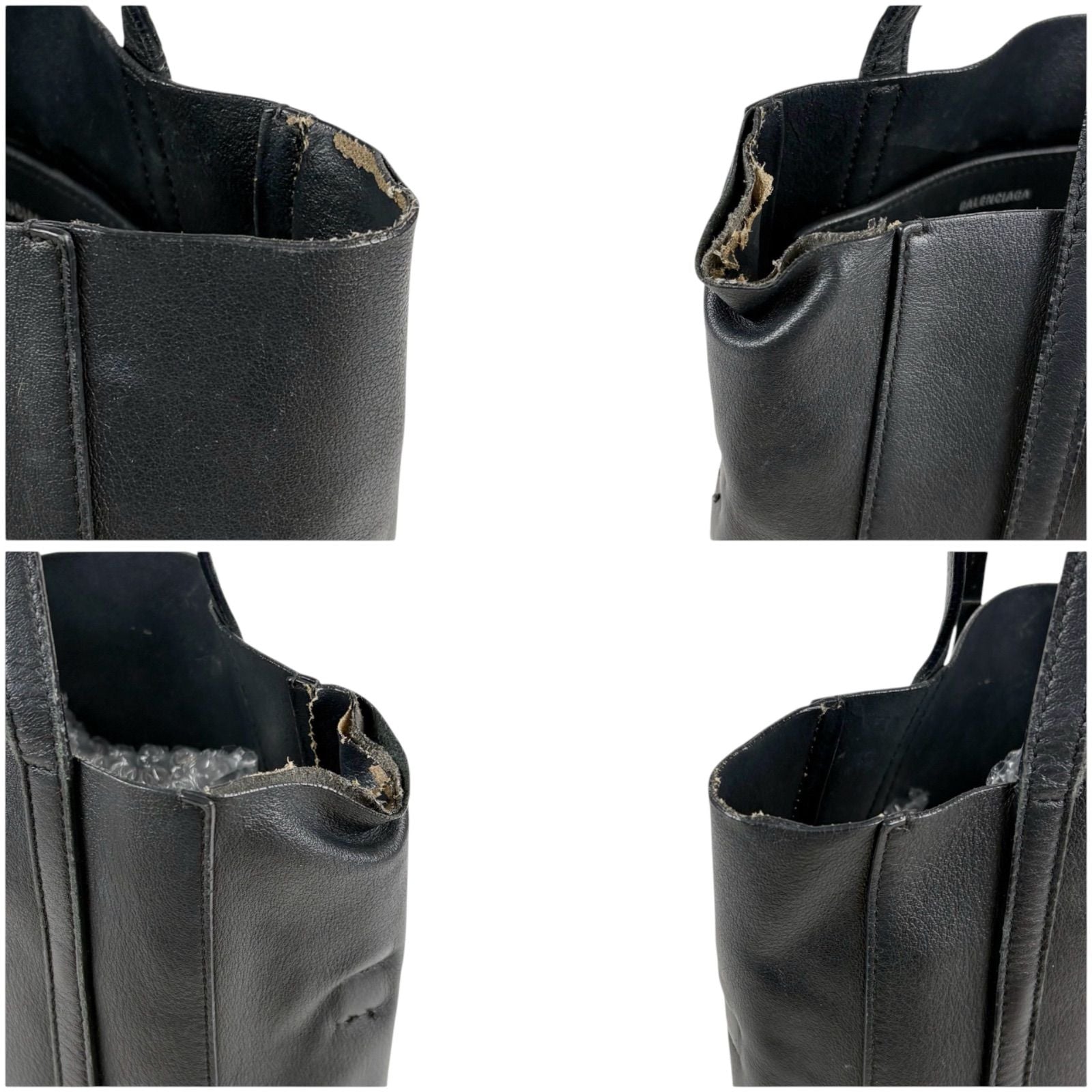 Balenciaga Everyday Tote XS Black Leather Logo Print — view 5