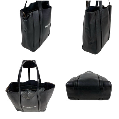 Balenciaga Everyday Tote XS Black Leather Logo Print — view 4