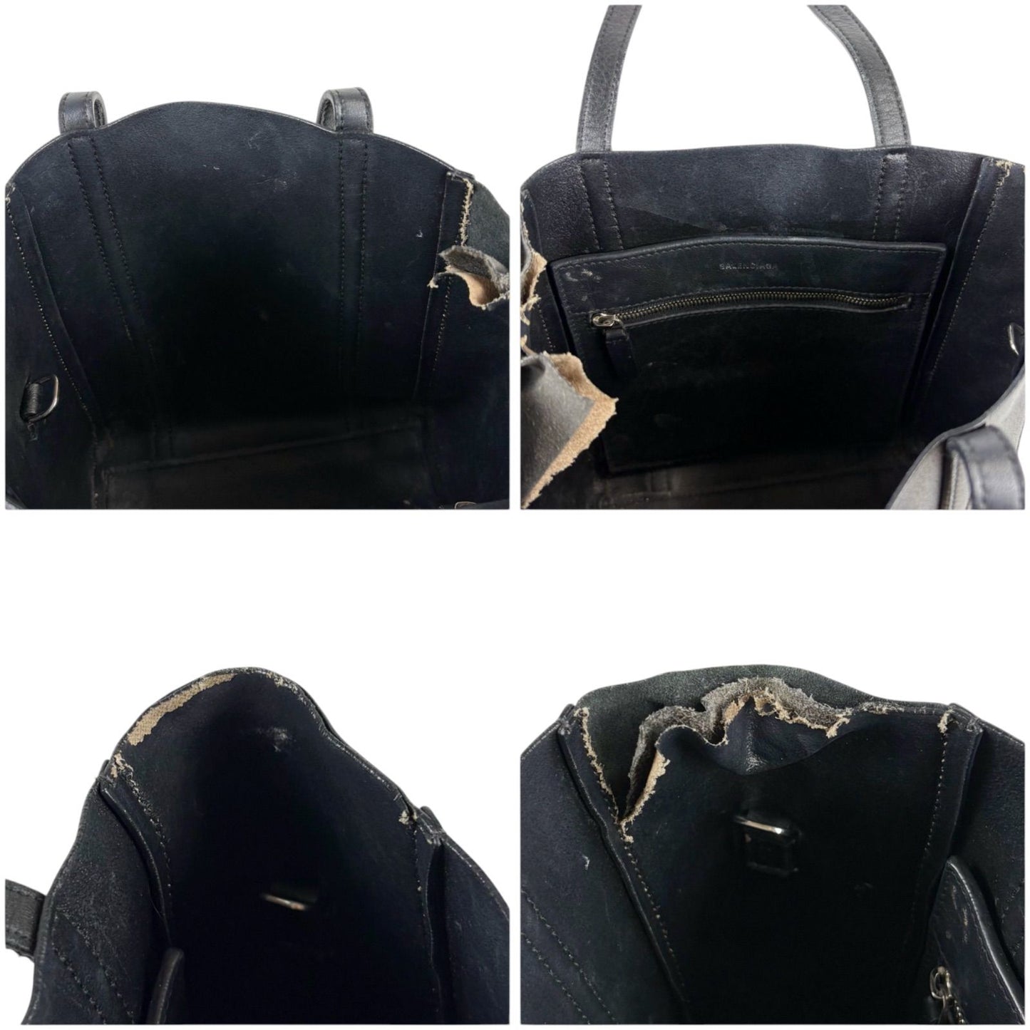 Balenciaga Everyday Tote XS Black Leather Logo Print — view 8