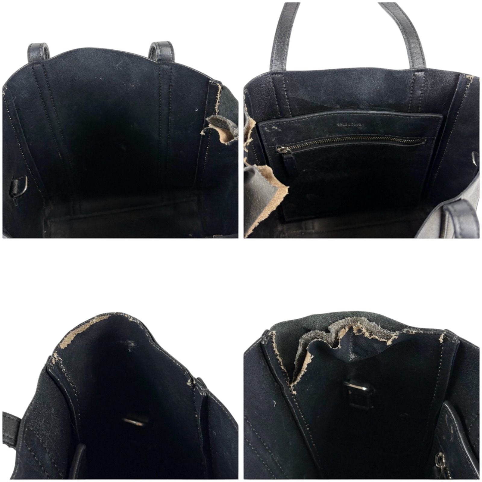 Balenciaga Everyday Tote XS Black Leather Logo Print — view 8