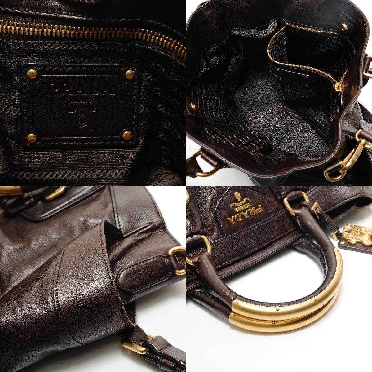 Prada Handbag Grasseca Frazi Dome Satchel — view 9