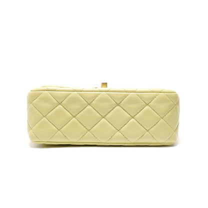 Chanel Shoulder Bag Mini Quilted Lambskin Matte Togo Rudo — view 7