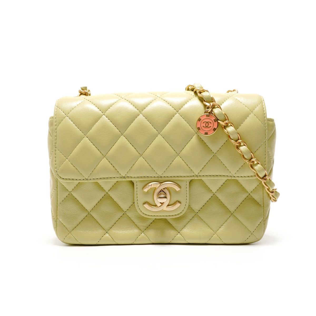 Chanel Shoulder Bag Mini Quilted Lambskin Matte Togo Rudo