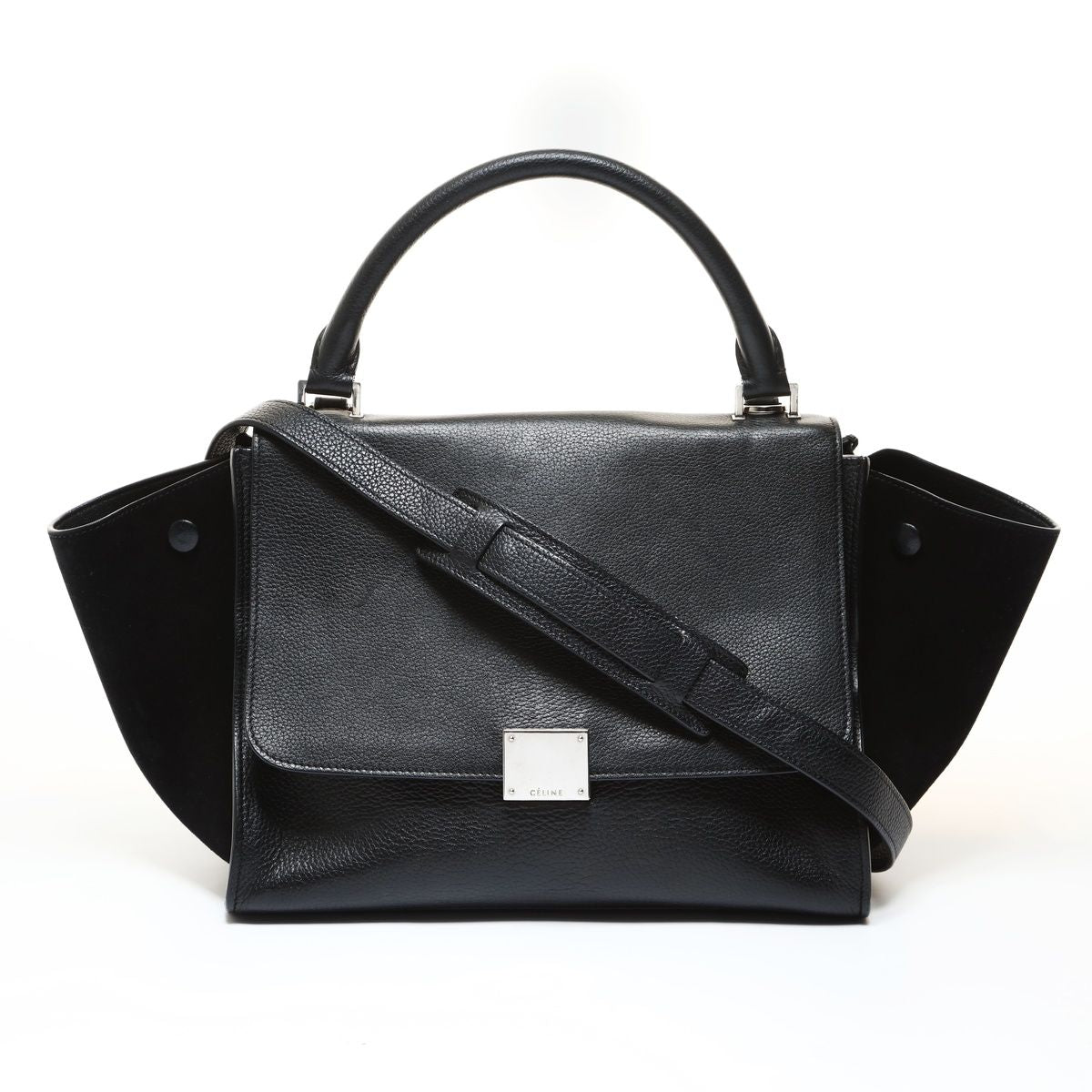 Celine Handbag Trapeze Suede Leather 2-Way