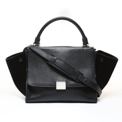 Celine Handbag Trapeze Suede Leather 2-Way