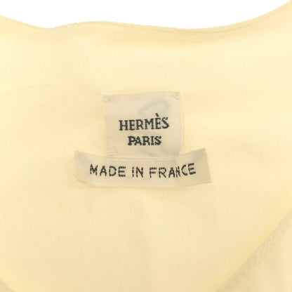 Hermes Sleeveless Silk Bowtie Blouse Ivory 34 — view 3