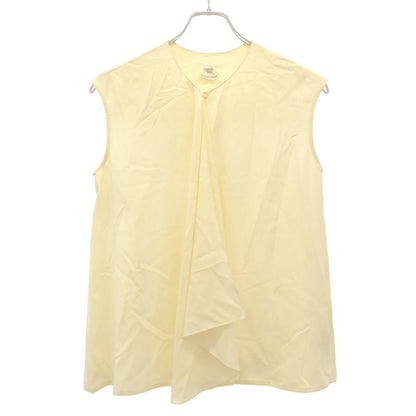 Hermes Sleeveless Silk Bowtie Blouse Ivory 34