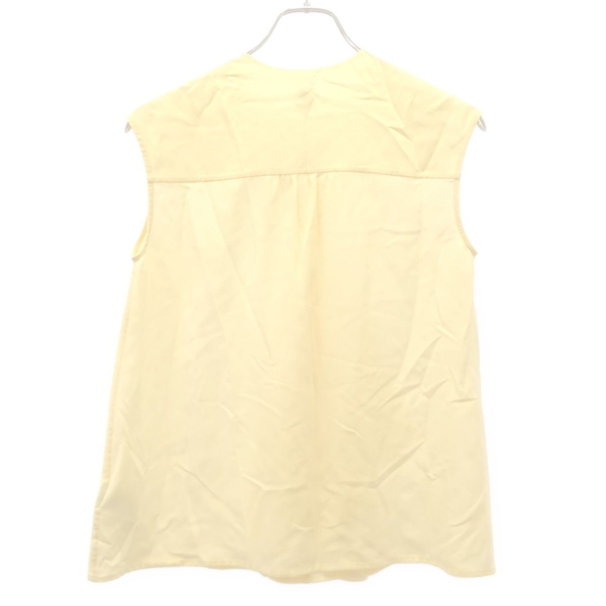 Hermes Sleeveless Silk Bowtie Blouse Ivory 34 — view 2