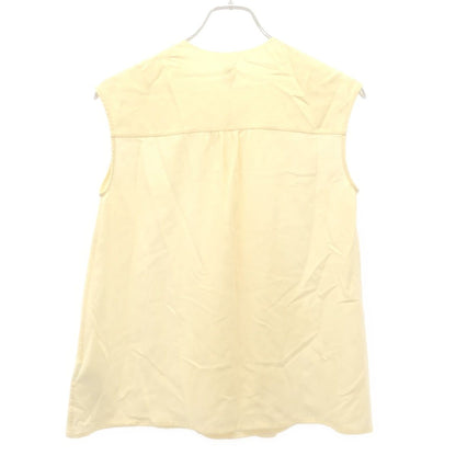 Hermes Sleeveless Silk Bowtie Blouse Ivory 34 — view 2