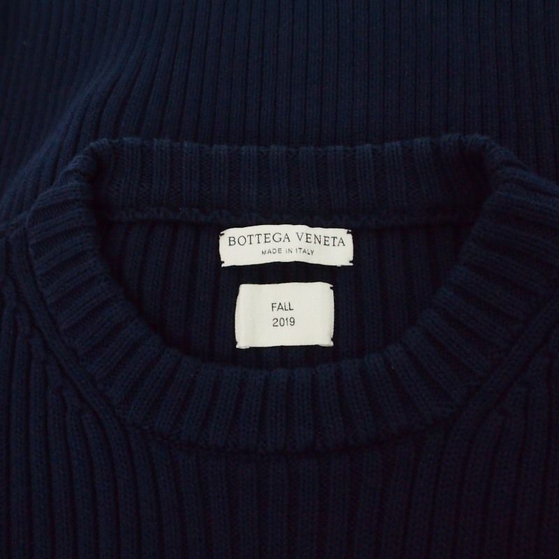 Bottega Veneta Rib Knit Sweater Long Sleeve 50 Navy Dark Blue — view 6