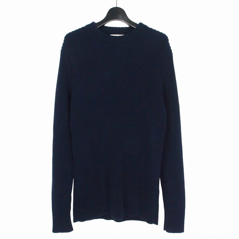 Bottega Veneta Rib Knit Sweater Long Sleeve 50 Navy Dark Blue