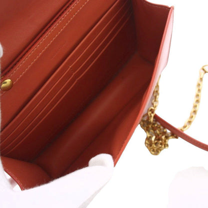 Celine Chain Wallet Shoulder Bag Leather Brown KH — view 6
