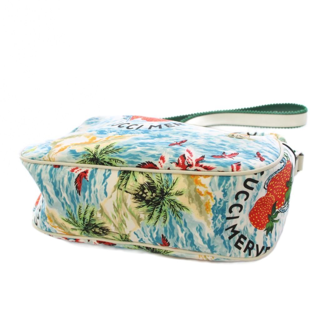 Gucci Children Shoulder Bag All Over Pattern Nylon Light Blue White — view 4