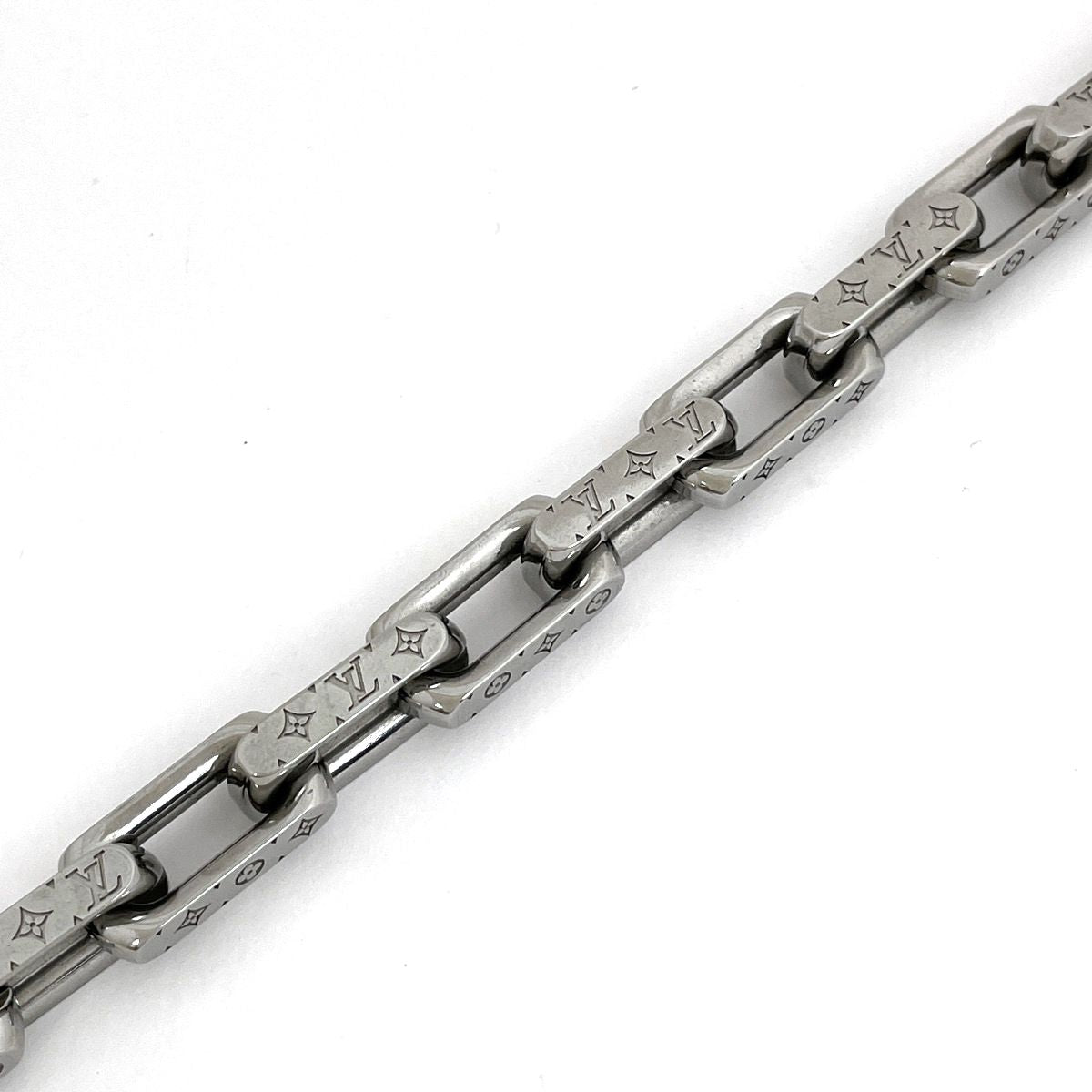 Louis Vuitton Bracelet Monogram Chain Metal Silver — view 2