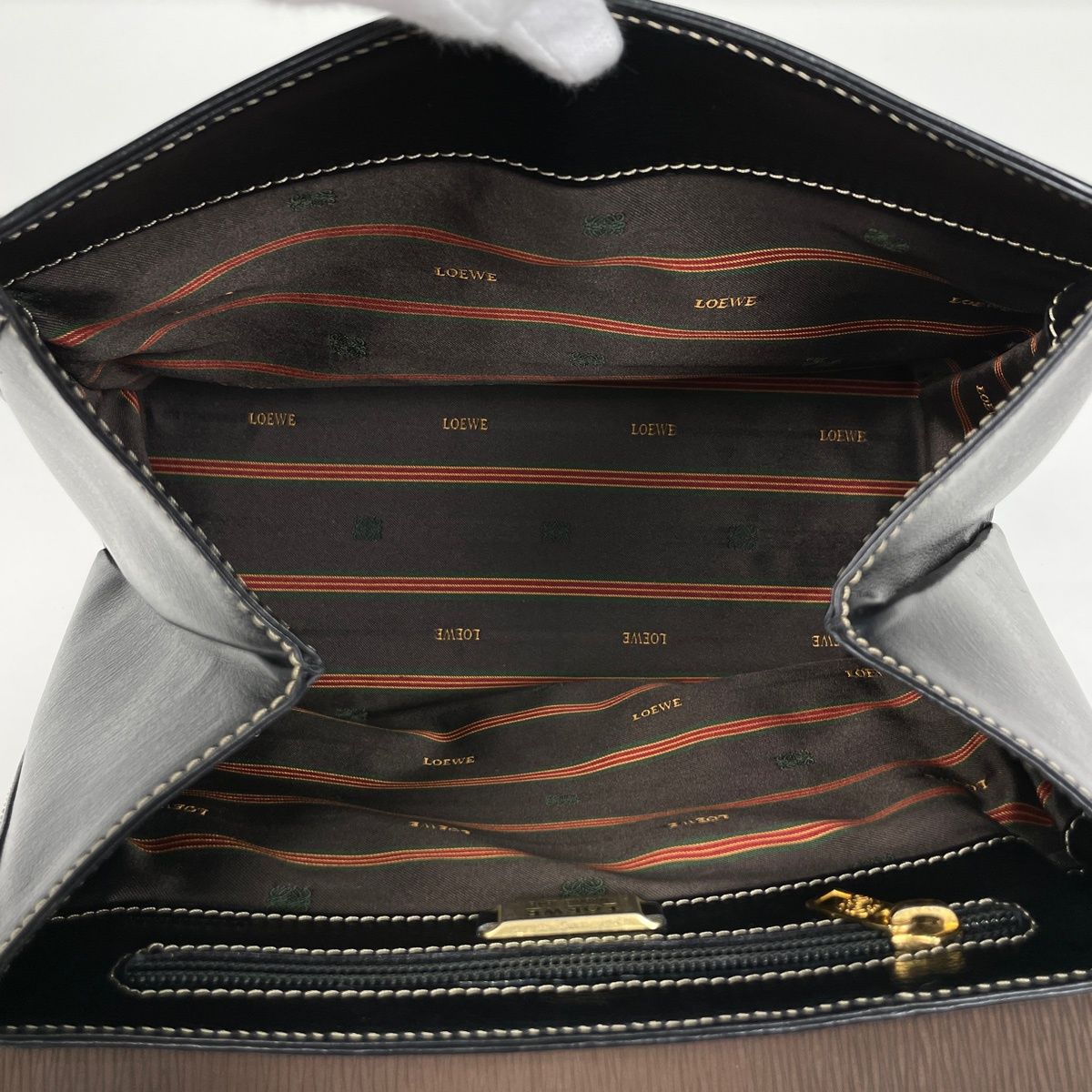 Loewe Velazquez Handbag 2-Way Leather Black Brown — view 7