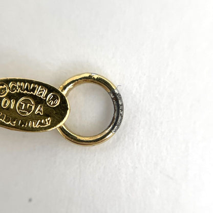 Chanel CC Logo Necklace Gold Plated Pink — view 5