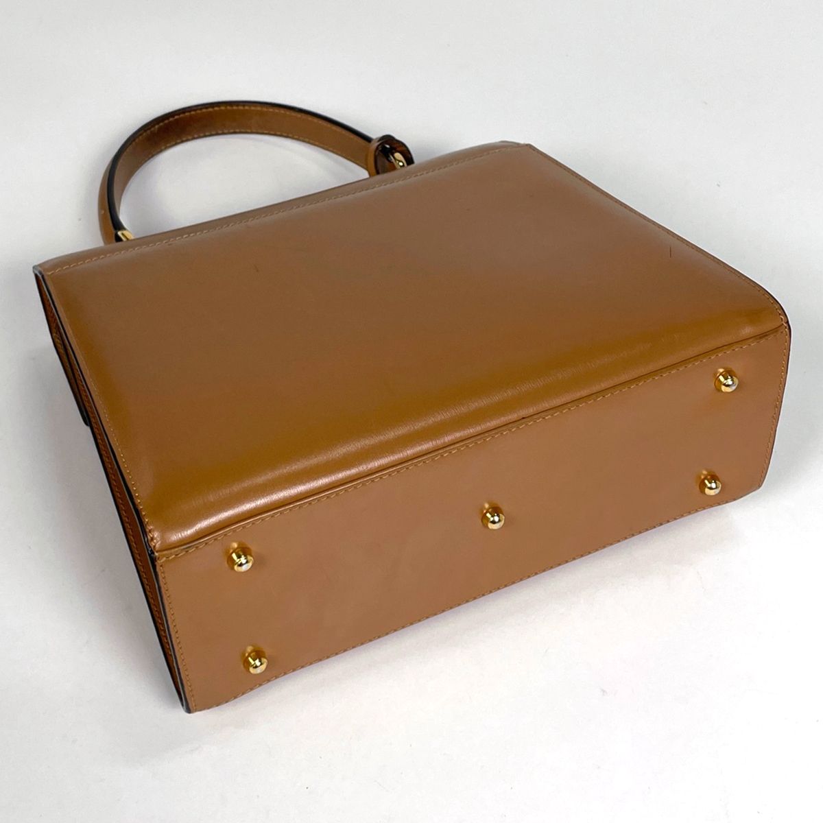 Gucci Ladylock Handbag 2-Way Vintage Leather Brown — view 2