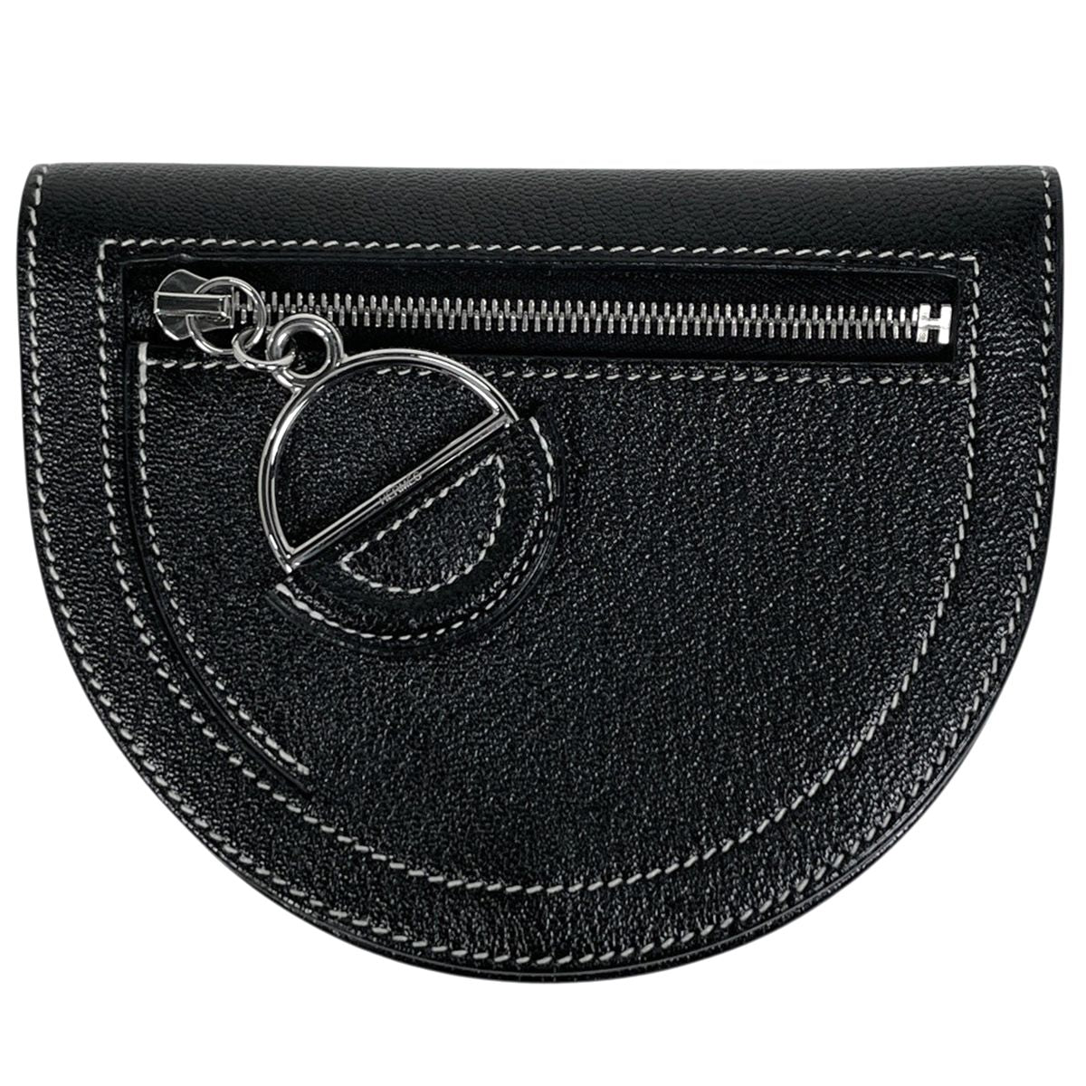 Hermes in the Loop Compact Bifold Wallet Chevre Misor Black