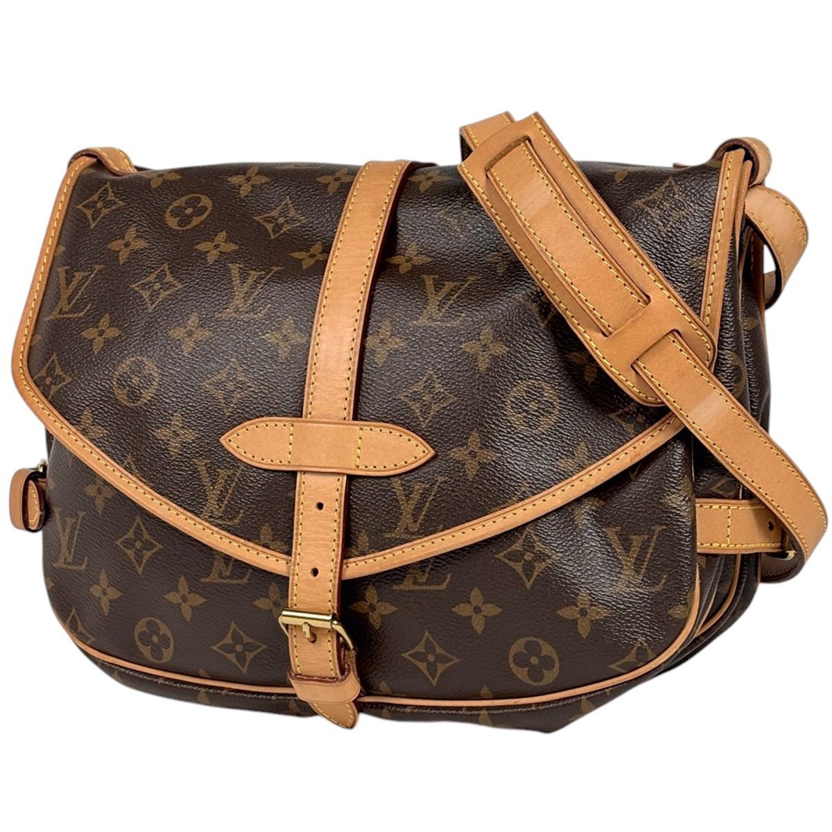 Louis Vuitton Saumur 30 Crossbody Shoulder Bag Monogram Brown