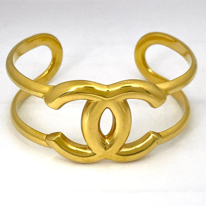 Chanel CC Logo Bangle Gold Plated Bracelet — view 2