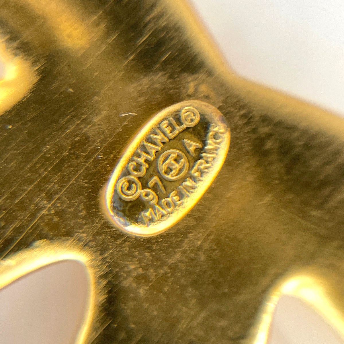 Chanel CC Logo Bangle Gold Plated Bracelet — view 4
