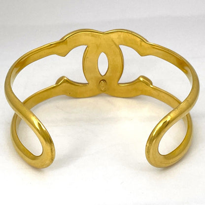 Chanel CC Logo Bangle Gold Plated Bracelet — view 3