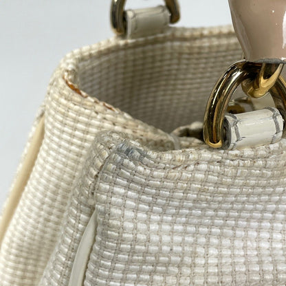 Fendi Zucca Logo Chain Handbag Canvas Ivory Beige — view 4