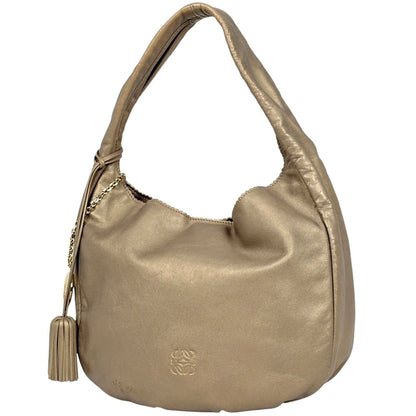 Loewe Viento 30 Fringe Anagram Shoulder Bag Leather Gold