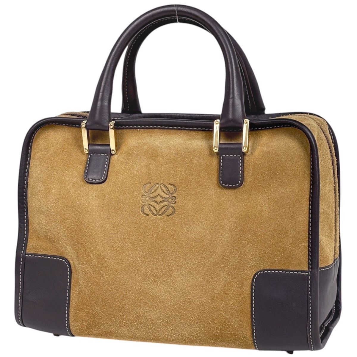 Loewe Amazona 26 Handbag Suede Brown