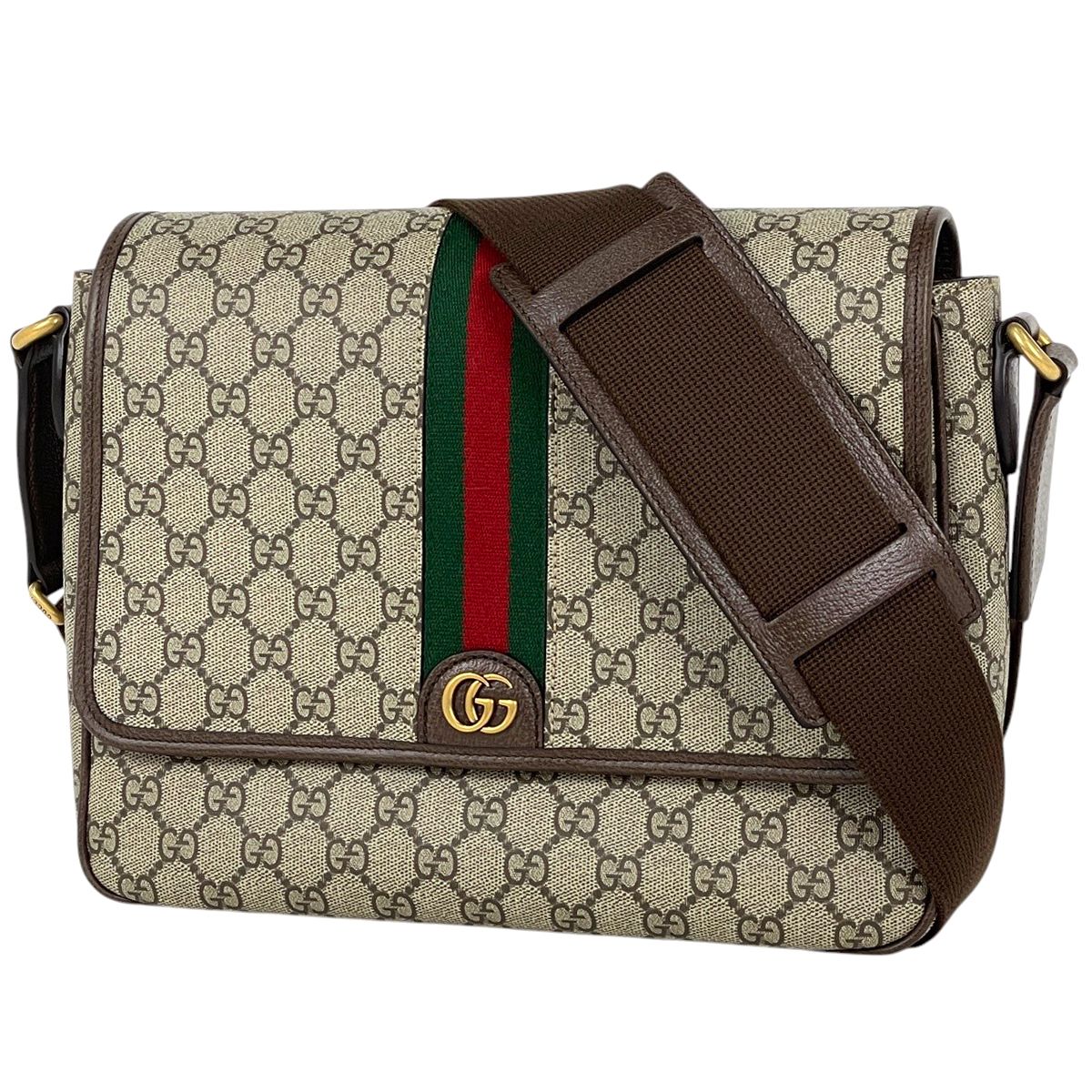 Gucci Ophidia GG Shoulder Bag Web Brown