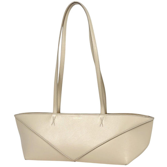 Loewe Puzzle Fold Shoulder Bag Leather White