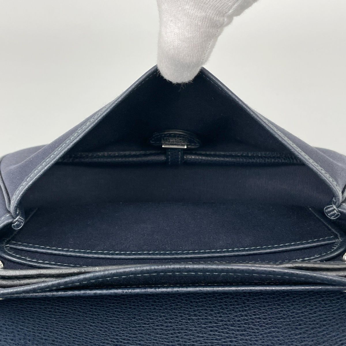 Hermes Sac Colorado PM Shoulder Bag Toile Officier Blue Ocean — view 8