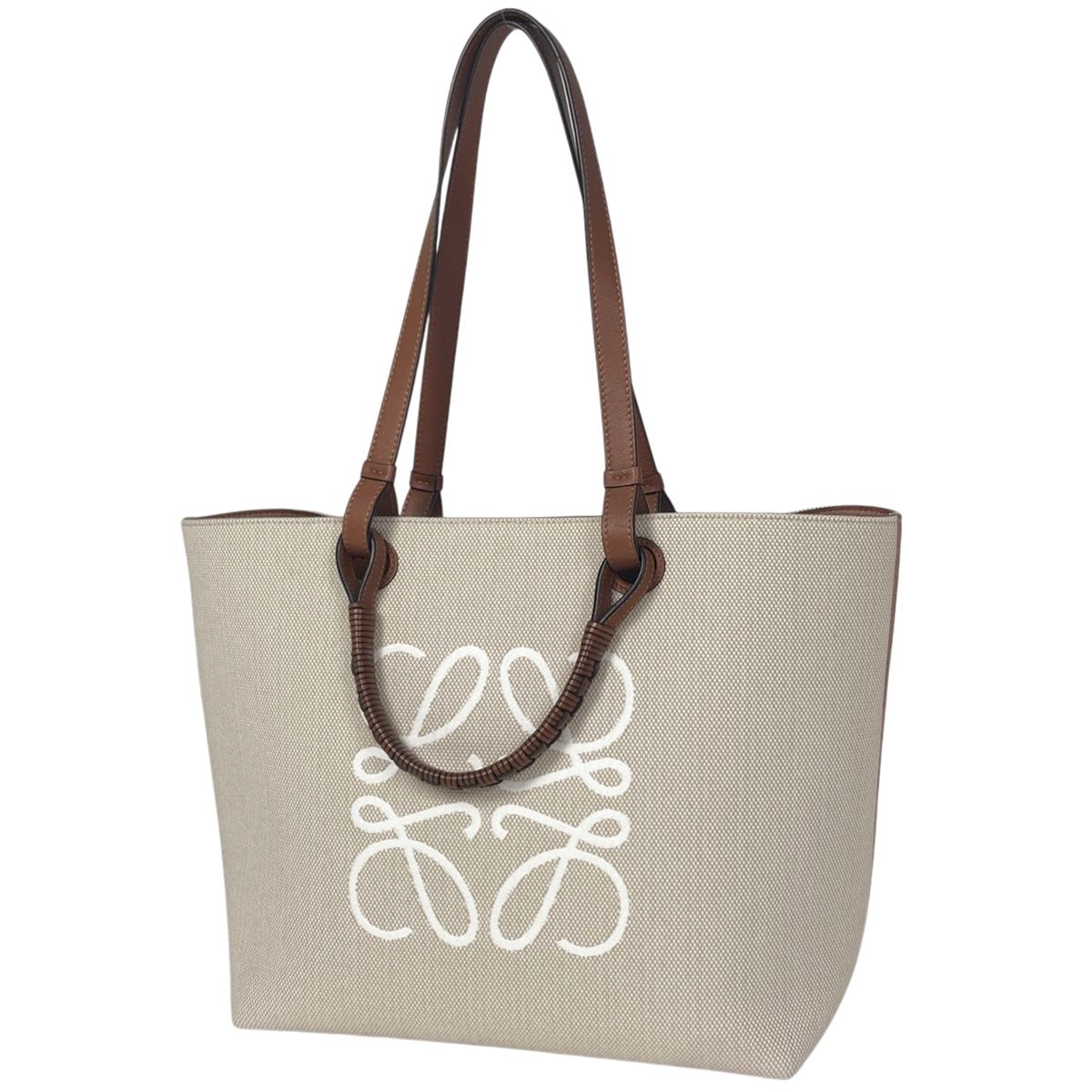 Loewe Anagram Tote 2-Way Fabric Beige Brown