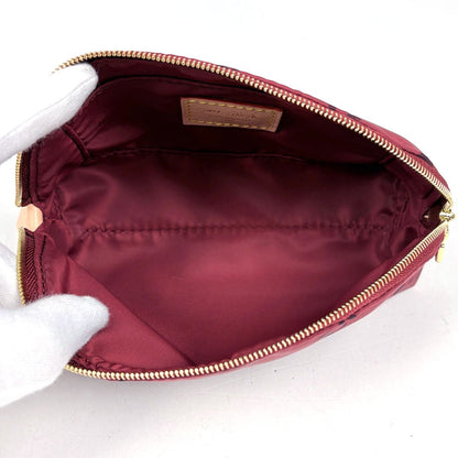Louis Vuitton Pochette Cosmetic PM Gray Scoddington Makeup Pouch Nylon Red — view 7