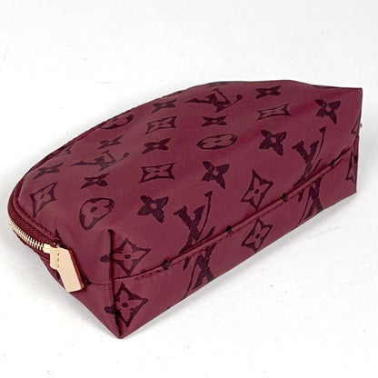 Louis Vuitton Pochette Cosmetic PM Gray Scoddington Makeup Pouch Nylon Red — view 2