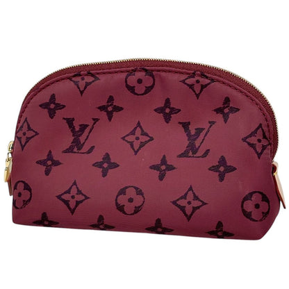 Louis Vuitton Pochette Cosmetic PM Gray Scoddington Makeup Pouch Nylon Red