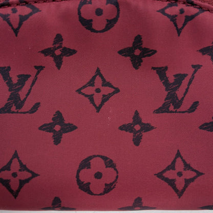 Louis Vuitton Pochette Cosmetic PM Gray Scoddington Makeup Pouch Nylon Red — view 5