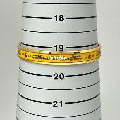 Hermes Enamel PM Bangle Yellow Gold Bracelet — view 6
