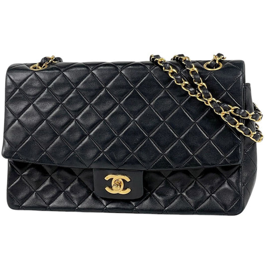 Chanel Quilted Single Flap Chain Shoulder Bag CC Logo Leather Black