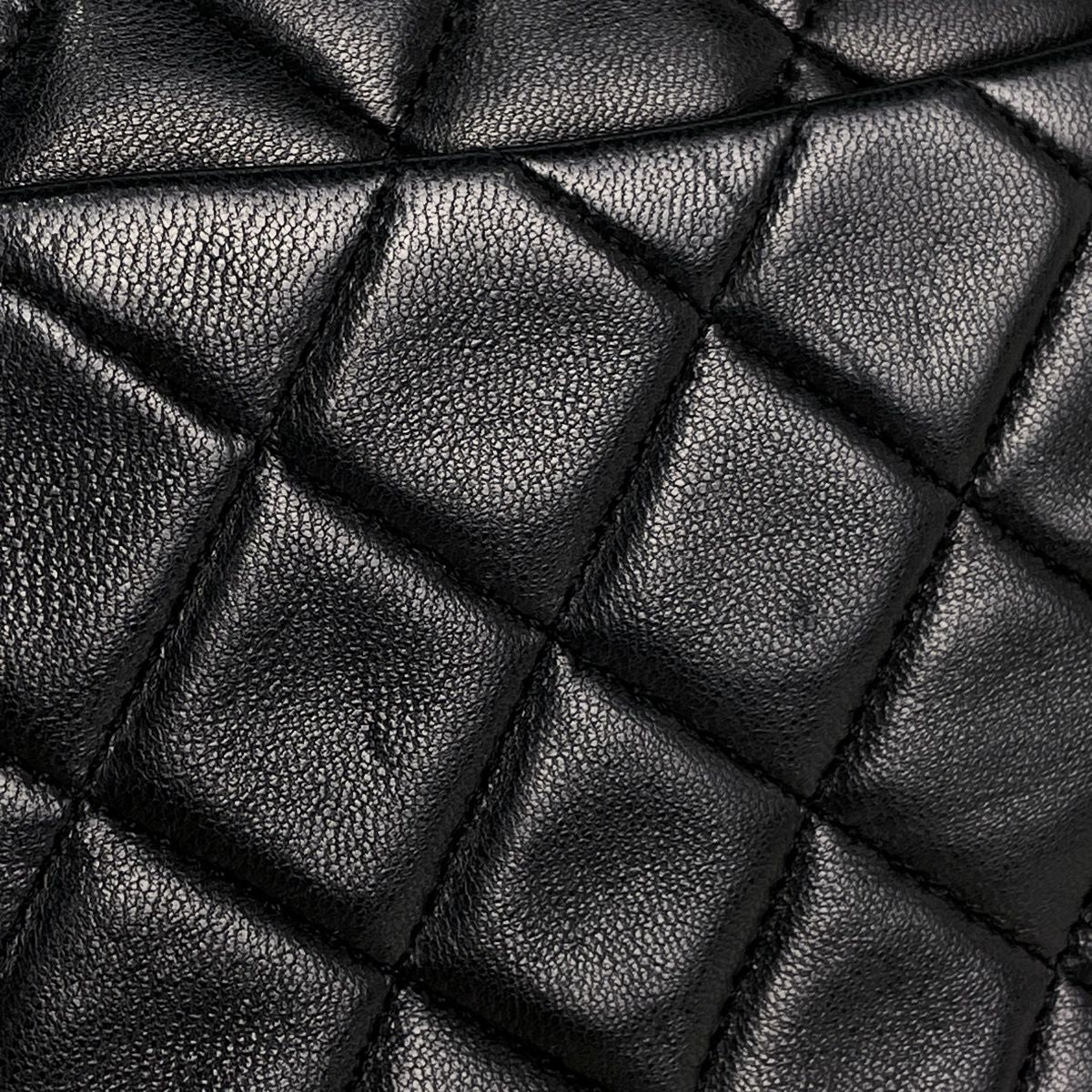 Chanel Quilted Single Flap Chain Shoulder Bag CC Logo Leather Black — view 8