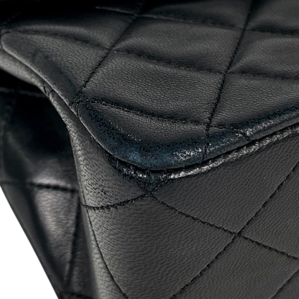 Chanel Quilted Single Flap Chain Shoulder Bag CC Logo Leather Black — view 6
