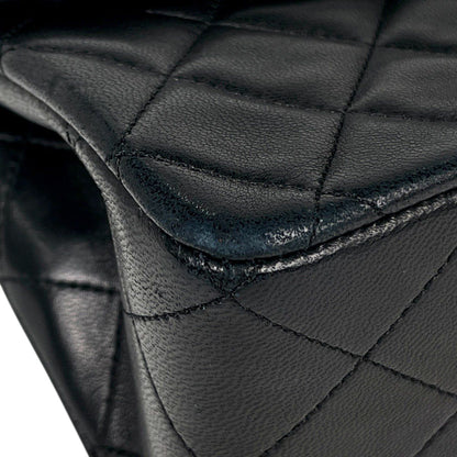Chanel Quilted Single Flap Chain Shoulder Bag CC Logo Leather Black — view 6