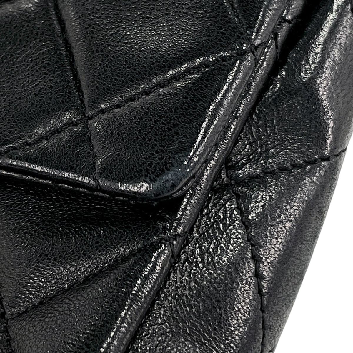 Chanel Quilted Single Flap Chain Shoulder Bag CC Logo Leather Black — view 7